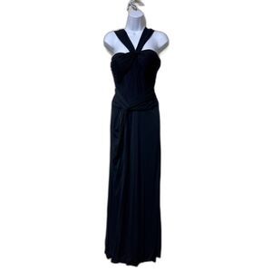 ROBERT RODRIGUEZ Black Formal Gown, Corset, Draping, Sz 4